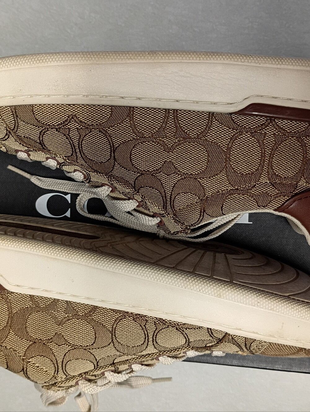 Coach Brown Signature Canvas Sneaker - Picture 5 of 9
